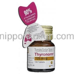 チロノーム Thyronorm, レボチロキシン/チラーヂンＳ ジェネリック, チロキシン, 125mcg