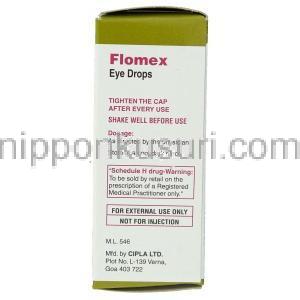 フルオロメトロン, Flomex,  0.1% w/v  5ML 点眼薬 (Cipla) 箱