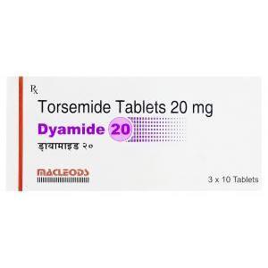 ダイアミド Dyamide20、ジェネリックデマデックス DEMADEX、トルセミド20mg　箱