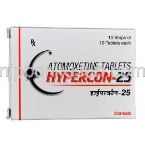 ハイパーコン-25 Hypercon-25 ストラテラジェネリック アトモキセチン 25mg　箱