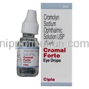 クロマル フォルテ 点眼薬, クロモグリク酸ナトリウム／塩化ベンザル配合, 4% 5 ml 点眼薬 (Cipla)