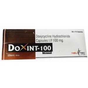 ドキシント-100, ビブラマイシンジェネリック,　ドキシサイクリン 100mg　箱