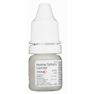 アムナック,　ネパフェナク 0.1% 5ml 点眼薬　製造元： Zydus Occucare　ボトル