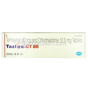 タズロック CT , テルミサルタン 80 mg  / クロルタリドン 12.5mg, 錠剤, 箱表面