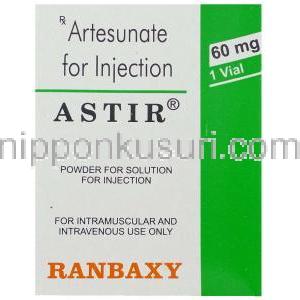 アーテスネート（ファルシゴ ジェネリック）, アルティル Astir 60mg 注射 (Rnbaxy) 箱