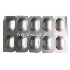 アモキシクラブ 625, アモキシシリン 500mg/ クラブラン酸 125mg 10 錠,シート表面