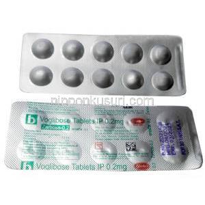 ザボース,ボグリボース 0.2mg, 10錠,製造元： Biochem Pharmaceutical Industries, シート情報