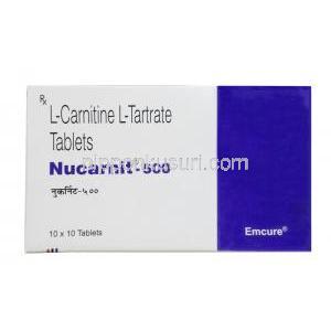 ヌカルニット, レボカルニチン 330mg, 製造元：Emcure Pharma, 箱表面