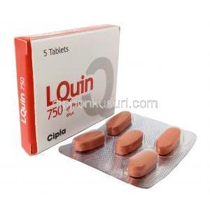 エルクイン 750, レボフロキサシン 750 mg, 製造元：Cipla, 箱, シート