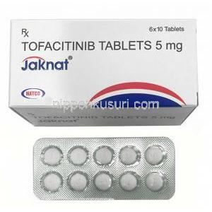 ジャクナット 5, トファシチニブ 5mg, 製造元：Natco Pharma, 箱,シート