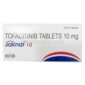 ジャクナット 10, トファシチニブ 10mg, 製造元：Natco Pharma, 箱表面