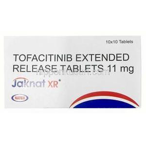 ジャクナット XR, トファシチニブ 11mg, 製造元：Natco Pharma, 箱表面