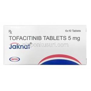 ジャクナット 5, トファシチニブ 5mg, 製造元：Natco Pharma, 箱表面