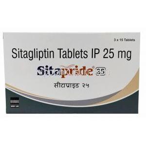 シタプリド 25, シタグリプチン 25mg,製造元： Micro Labs Ltd,箱表面