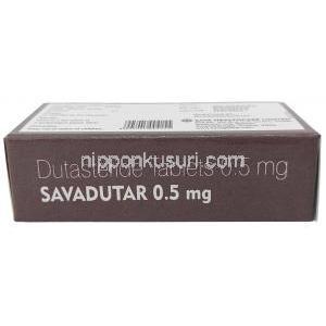 サバデゥタール, デュタステリド 0.5mg, 製造元：Sava Healthcare, 箱底面