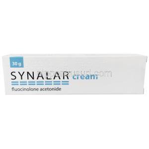 シナラークリーム, フルオシノロン 0.025%, クリーム30g, 製造元：Bioglan AB, 箱表面