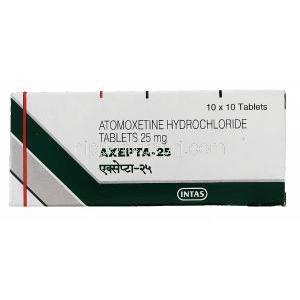 アゼプタ Axepta, ストラテラ ジェネリック, アトモキセチン 40mg 錠 (Intas) 箱