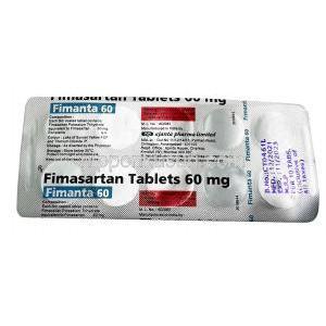 フィマンタ 60,フィマサルタン60mg, 製造元：Ajanta Pharma, シート情報